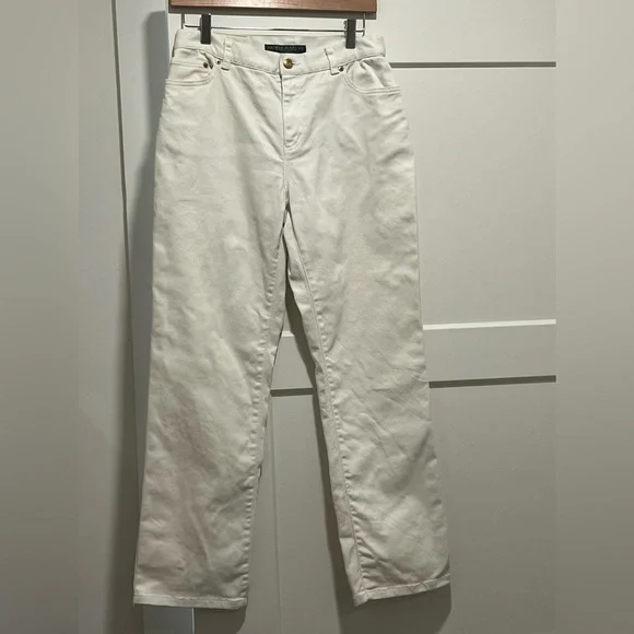 Lauren Ralph Lauren White Straight Leg Jeans - Picture 1 of 4